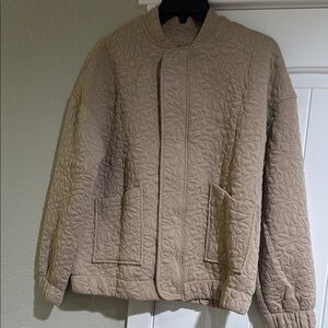 Floral Quilted Jacket in Beige NWOT